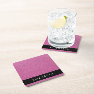 Roze Glitter, Glitter Achtergrond, Jouw naam Kartonnen Onderzetters