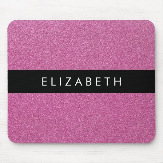 Roze Glitter, Glitter Achtergrond, Jouw naam Muismat (Voorkant)
