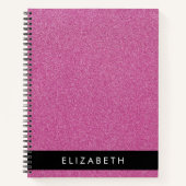 Roze Glitter, Glitter Achtergrond, Jouw naam Notitieboek (Voorkant)