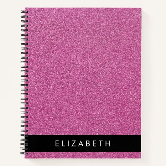 Roze Glitter, Glitter Achtergrond, Jouw naam Notitieboek (Voorkant)