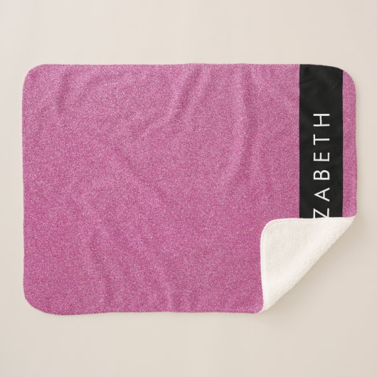 Roze Glitter, Glitter Achtergrond, Jouw naam Sherpa Deken (Voorkant (horizontaal))