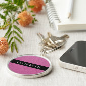 Roze Glitter, Glitter Achtergrond, Jouw naam Sleutelhanger (Zijkant)