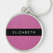 Roze Glitter, Glitter Achtergrond, Jouw naam Sleutelhanger (Voorkant)