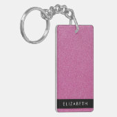 Roze Glitter, Glitter Achtergrond, Jouw naam Sleutelhanger (Voorkant Links)