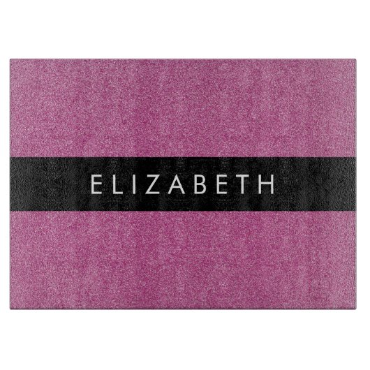 Roze Glitter, Glitter Achtergrond, Jouw naam Snijplank (Voorkant)