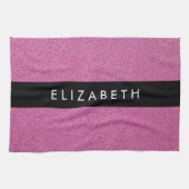 Roze Glitter, Glitter Achtergrond, Jouw naam Theedoek (Horizontaal)