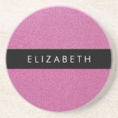 Roze Glitter, Glitter Achtergrond, Jouw naam Zandsteen Onderzetter (Voorkant)