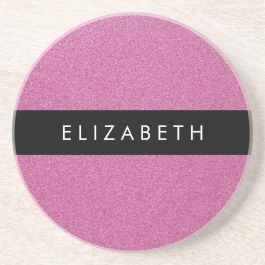 Roze Glitter, Glitter Achtergrond, Jouw naam Zandsteen Onderzetter (Voorkant)