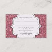 Roze Glitter Glitz Glam Hair Stylist Kaarten Afsprakenkaartje (Achterkant)