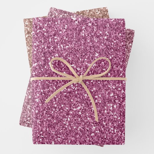 Roze Glitter Glitz sparkle Inpakpapier Vel (In situ)