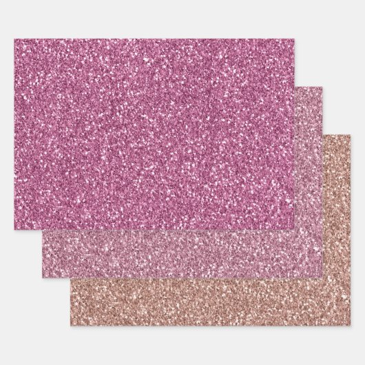 Roze Glitter Glitz sparkle Inpakpapier Vel (Set)