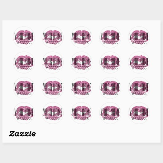 Roze Glitter Gloss Stickers (Vel)