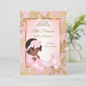 Roze Glitter Gold Baby shower Beer Etnische  Kaart (Staand voorkant)