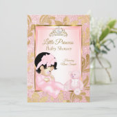 Roze Glitter Gold Baby shower Beer Kaart (Staand voorkant)