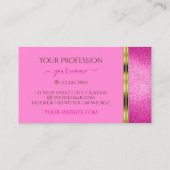 Roze Glitter Gold Decor Border Ornamental Elegant Visitekaartje (Achterkant)