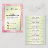 Roze Glitter Gold-geurcomponenten Visitekaartje (Voorkant / Achterkant)