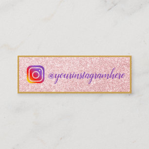Roze Glitter Gold Paarse sociale media Mini Visitekaartje