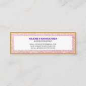 Roze Glitter Gold Paarse sociale media Mini Visitekaartje (Achterkant)
