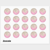 Roze glitter Gold Sparkery Pastry Ronde Sticker (Vel)