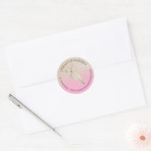 Roze glitter Gold Sparkery Pastry Ronde Sticker (Envelop)