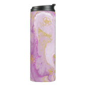 *~* Roze Glitter Gold Veins Marble Thermal Tumbler Thermosbeker (Gedraaid links)