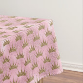 Roze Glitter Golden Crown Tafelkleed (Voorbeeld)