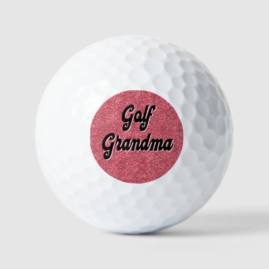 Roze Glitter Golf Oma Golfballen (Voorkant)