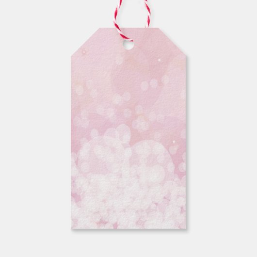 Roze glitter Goodbye en Good Luck Cadeaulabel (Achterkant)