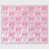 Roze glitter Goodbye en Good Luck Cadeaupapier (Vlak)
