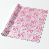 Roze glitter Goodbye en Good Luck Cadeaupapier (Uitgerold)