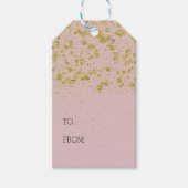 Roze Glitter Goud Confetti Kerst Cadeaulabel (Voorkant)