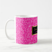 Roze Glitter Goud Lijst Koffiemok (Links)