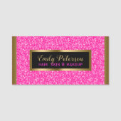 Roze Glitter Gouden Accenten Naamplaatje (Voorkant)