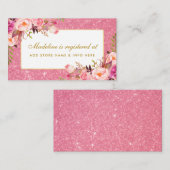 Roze Glitter Gouden Douche Registry Insert Kaart (Voorkant / Achterkant)