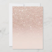Roze Glitter Gouden Kroon Quinceanera 15e Verjaard Kaart (Achterkant)