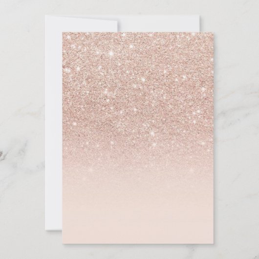 Roze Glitter Gouden Kroon Quinceanera 15e Verjaard Kaart (Achterkant)