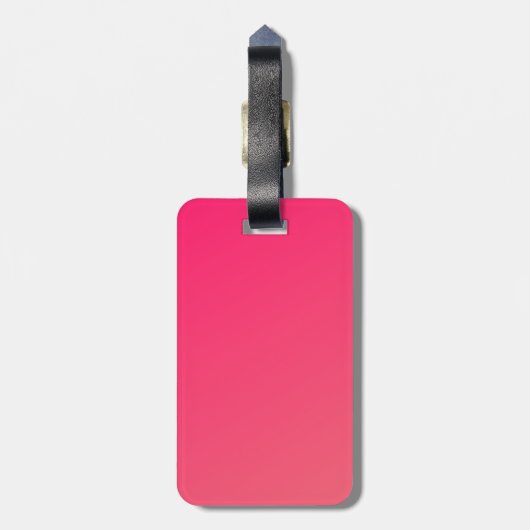 Roze Glitter Gouden Monogram Letter M  Bagagelabel (Achterkant verticaal)