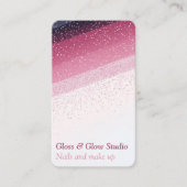 Roze glitter gradient Elegant nagelsalon schoonhei Visitekaartje (Voorkant)