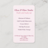 Roze glitter gradient Elegant nagelsalon schoonhei Visitekaartje (Achterkant)