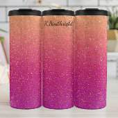 Roze Glitter Gradient Sparkle Texture Thermosbeker