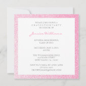 Roze Glitter Graduation Party Invitations Kaart (Achterkant)