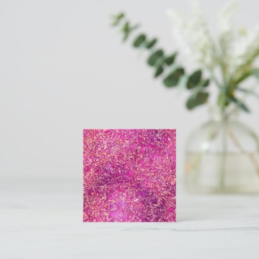 Roze Glitter Graphic Contactkaartje (Staand voorkant)