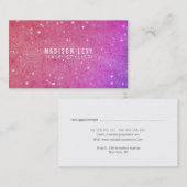 Roze Glitter Hair Salon Stylist Afspraakkaarten Afsprakenkaartje (Voorkant / Achterkant)