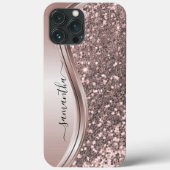 Roze Glitter-handgeschreven naam Case-Mate iPhone Case (Achterkant)