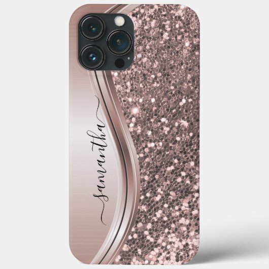 Roze Glitter-handgeschreven naam Case-Mate iPhone Case (Achterkant)