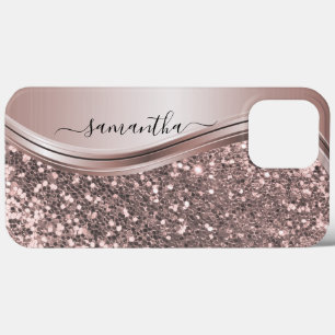 Roze Glitter-handgeschreven naam Case-Mate iPhone Case