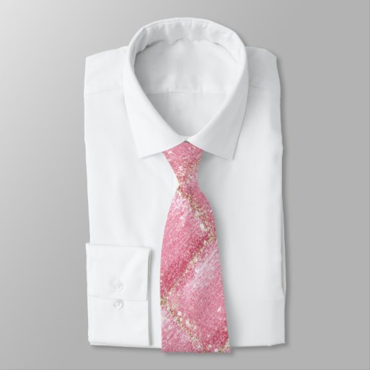 Roze Glitter Harlekijn Glam Stropdas (Gebonden)