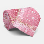 Roze Glitter Harlekijn Glam Stropdas (Opgerold)