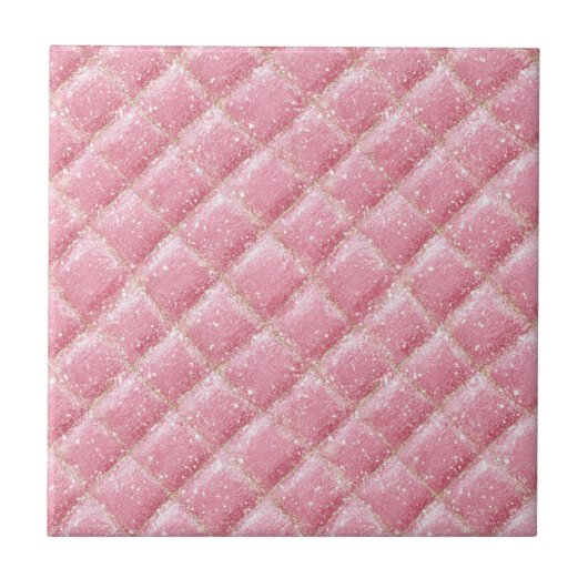 Roze Glitter Harlekijn Glam Tegeltje (Voorkant)