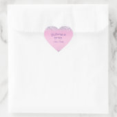 Roze Glitter Hart Een Freilichen Purim Label (Tas)
